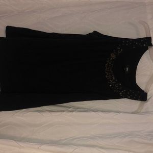 Gold sequins black tank